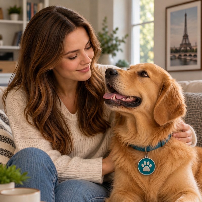 Milica Jovanović with her Golden Retriever Poki